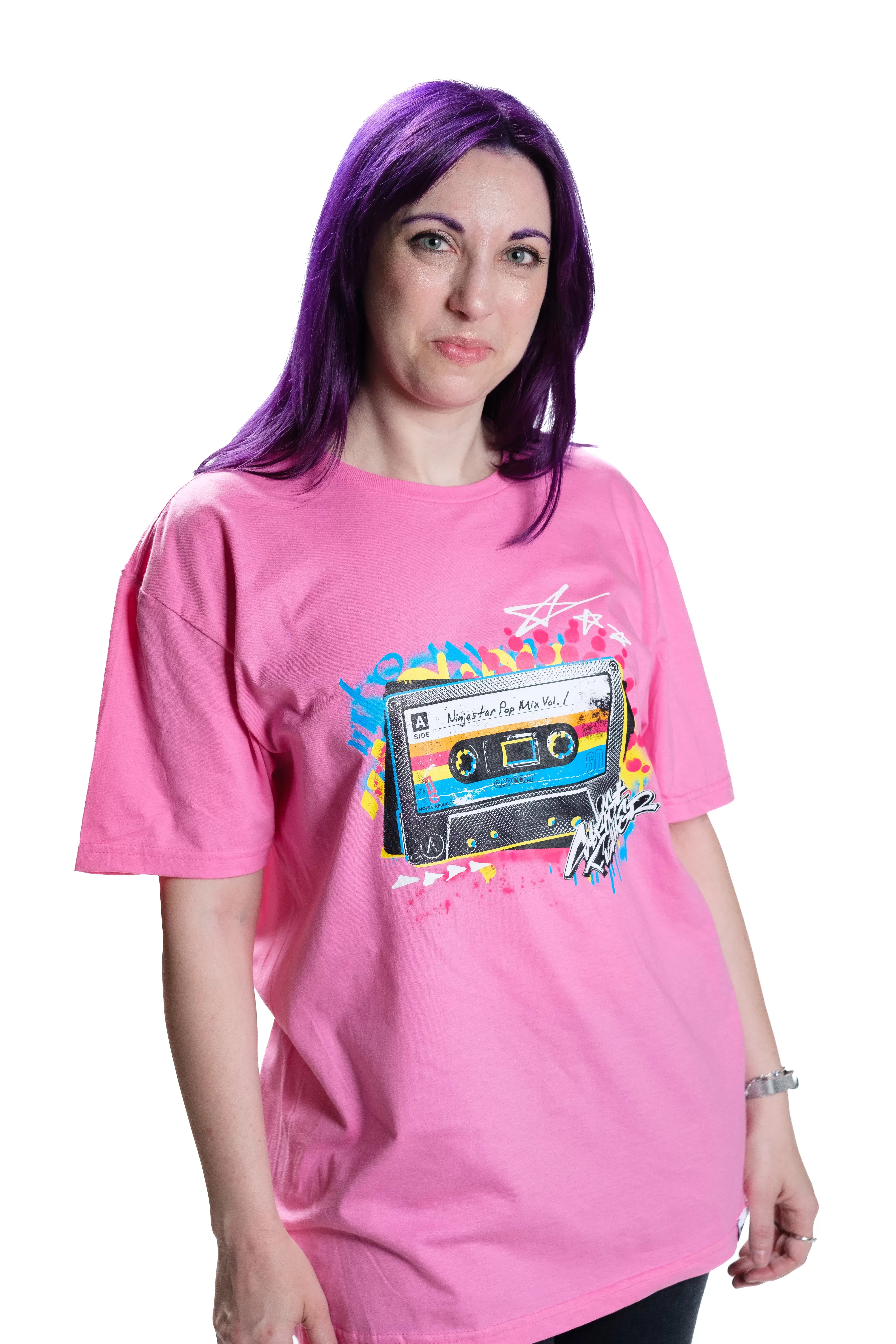 STREET FIGHTER - 'NinjaStarPop Vol. 1' T-Shirt - Pink