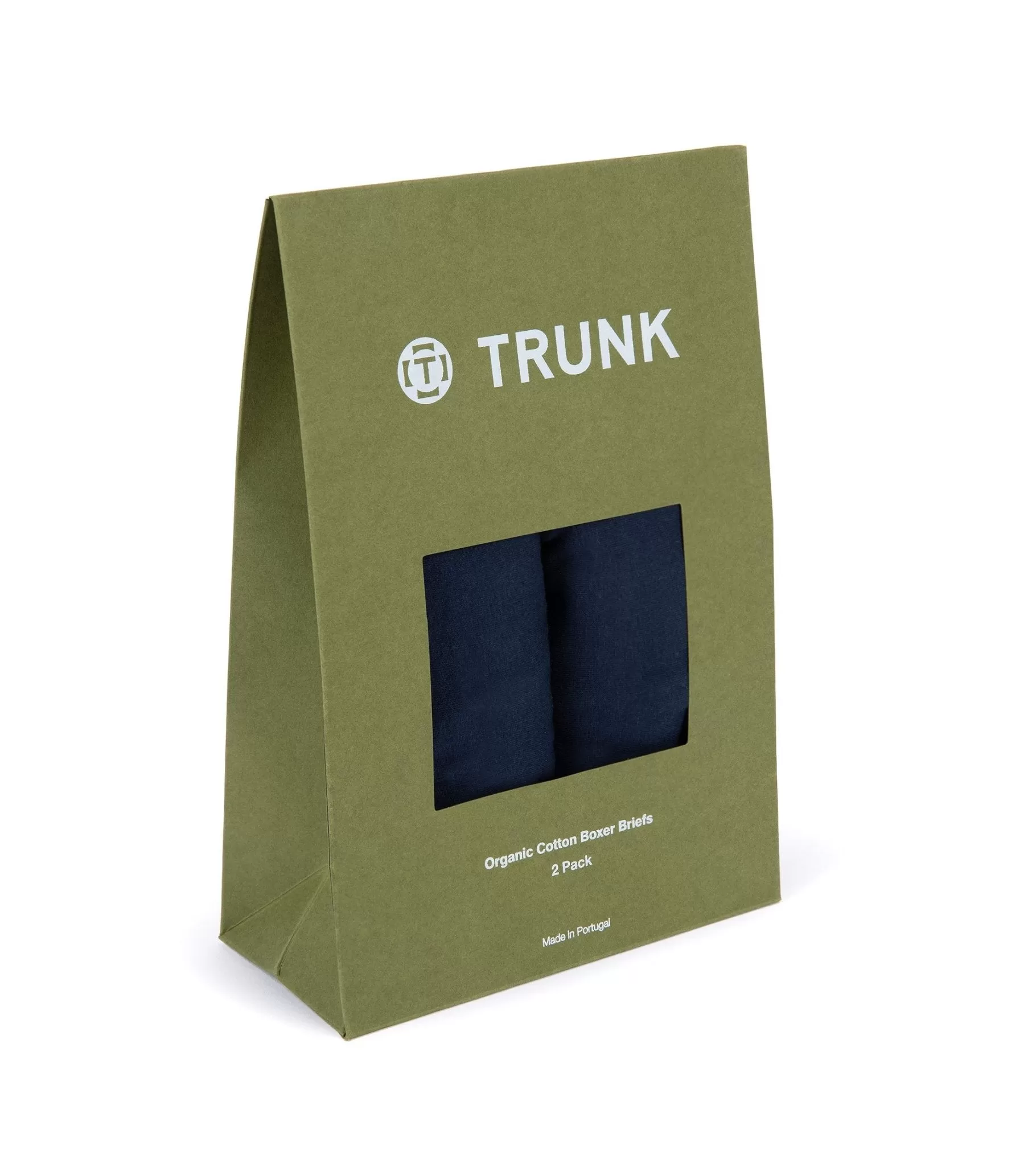 Trunk 2 Pack Organic Cotton Boxer Briefs: Navy