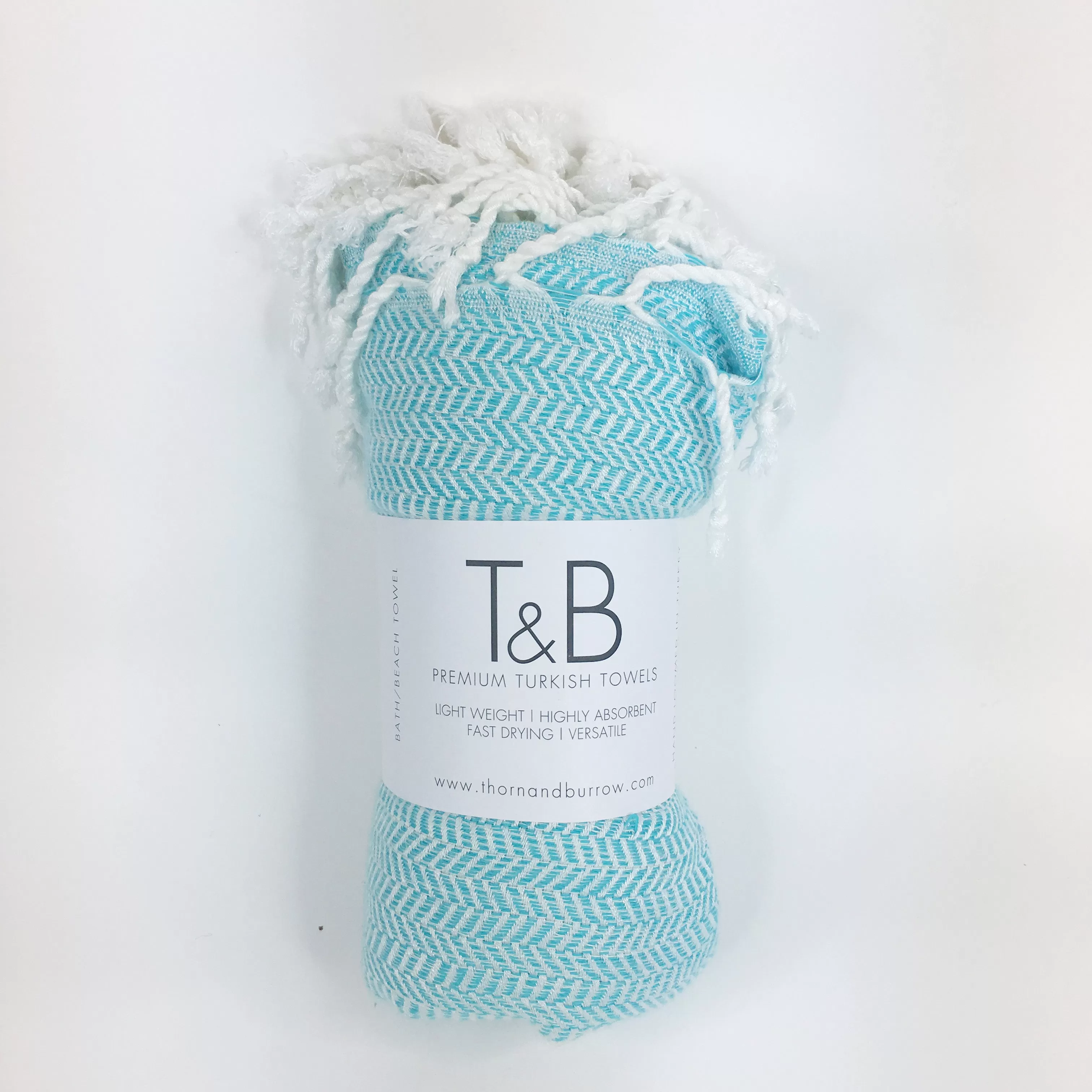 Turquoise Bamboo & Cotton Turkish Towel