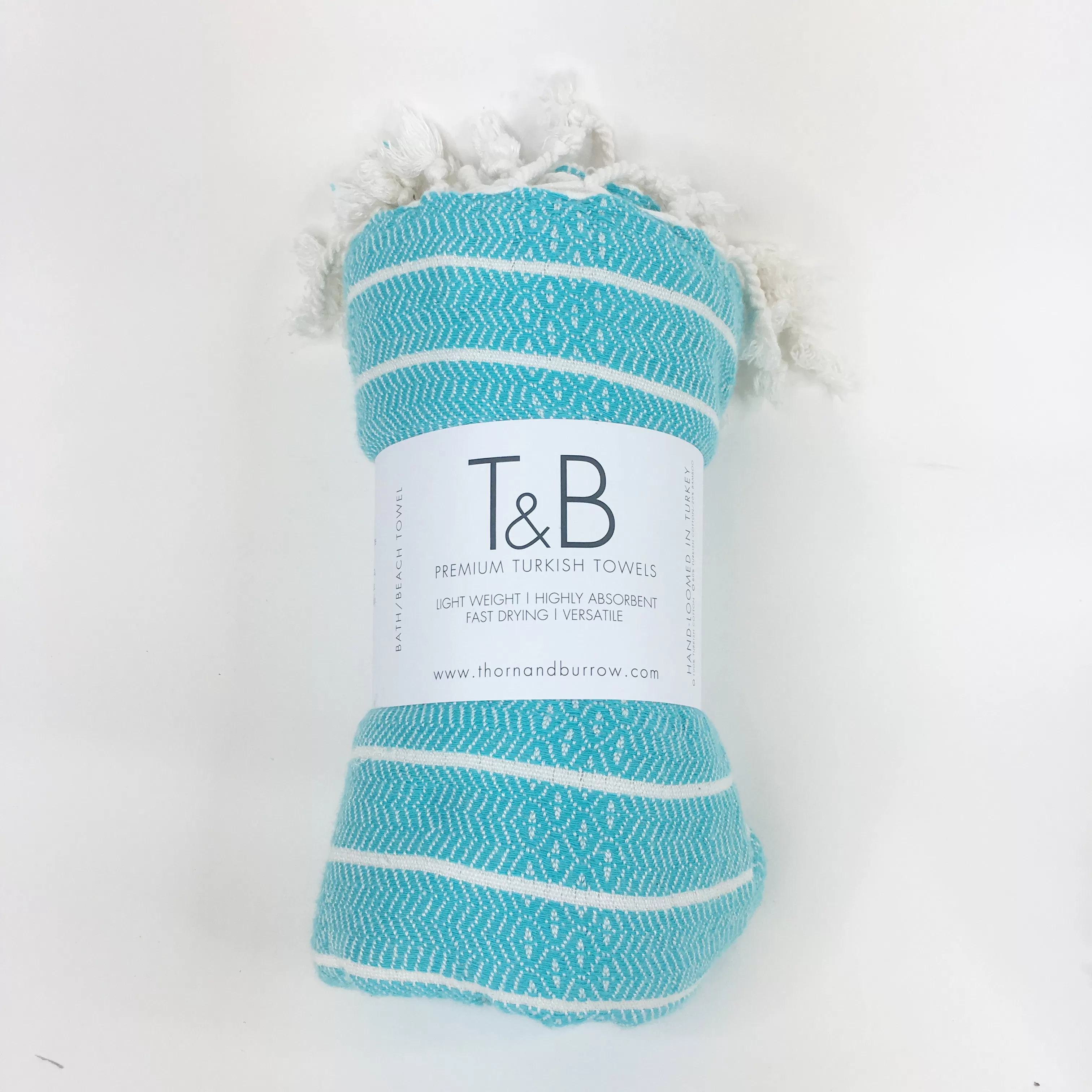 Turquoise Bamboo & Cotton Turkish Towel