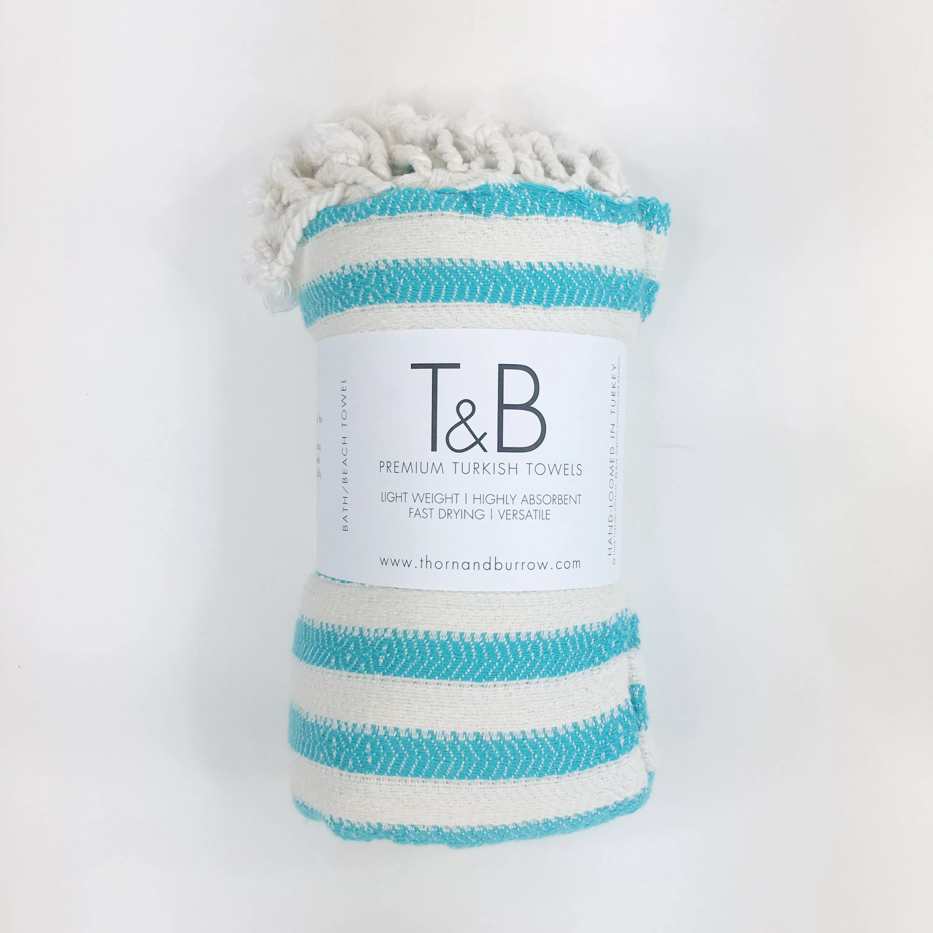 Turquoise Bamboo & Cotton Turkish Towel