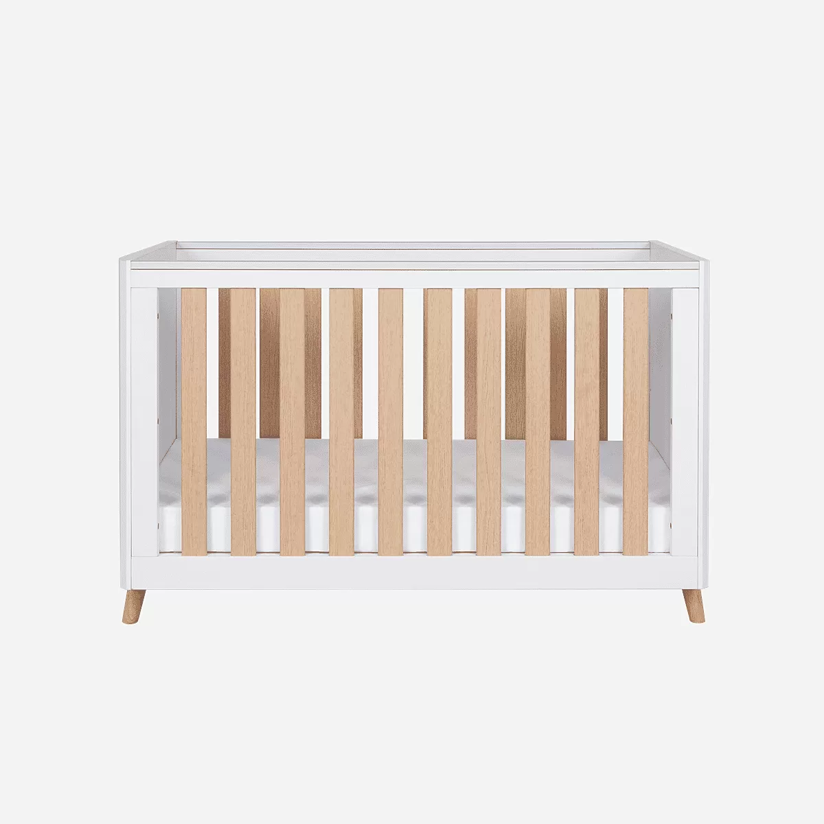 Tutti Bambini Fika Mini Cot Bed - White/Light Oak