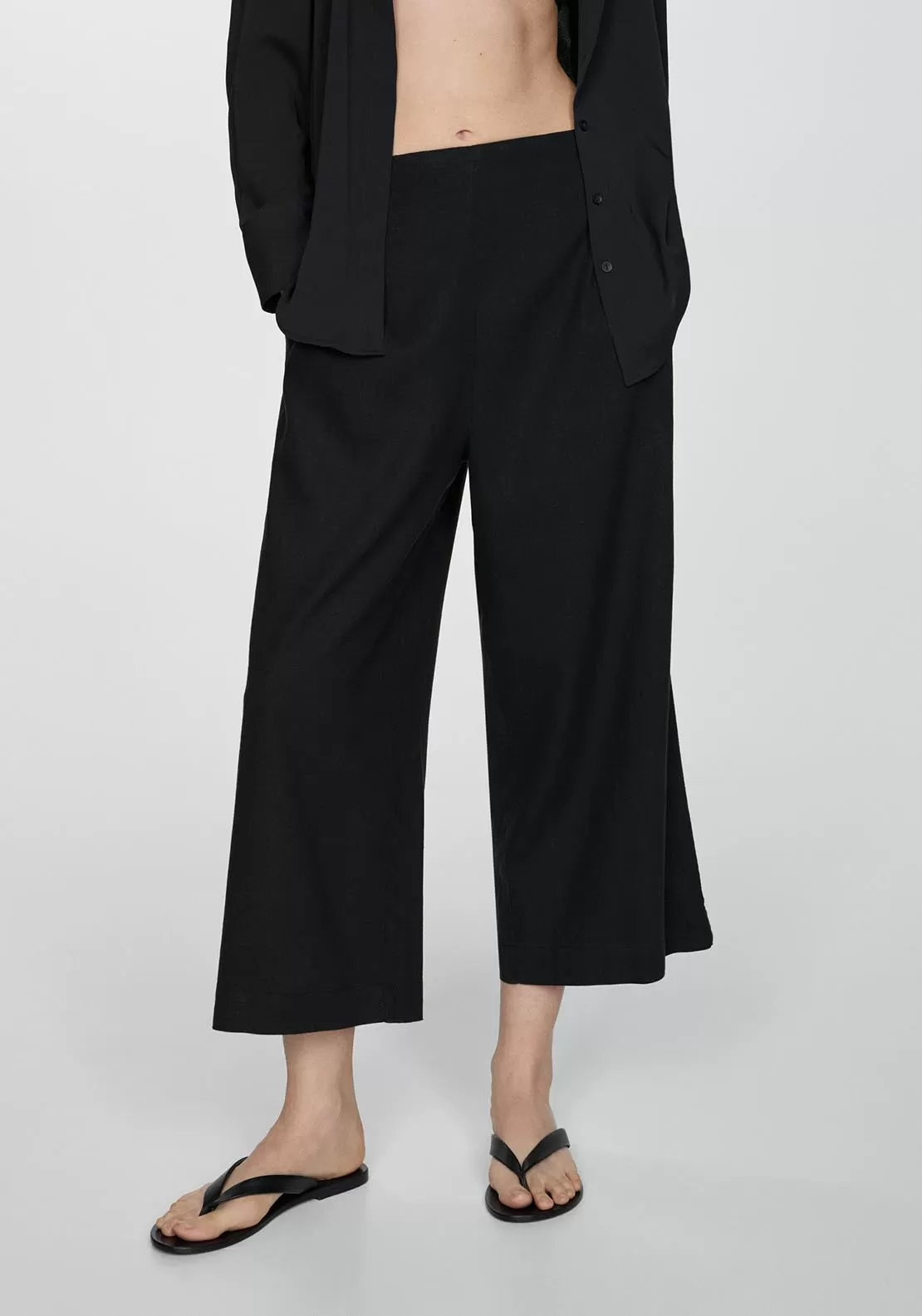 Wideleg linen trousers